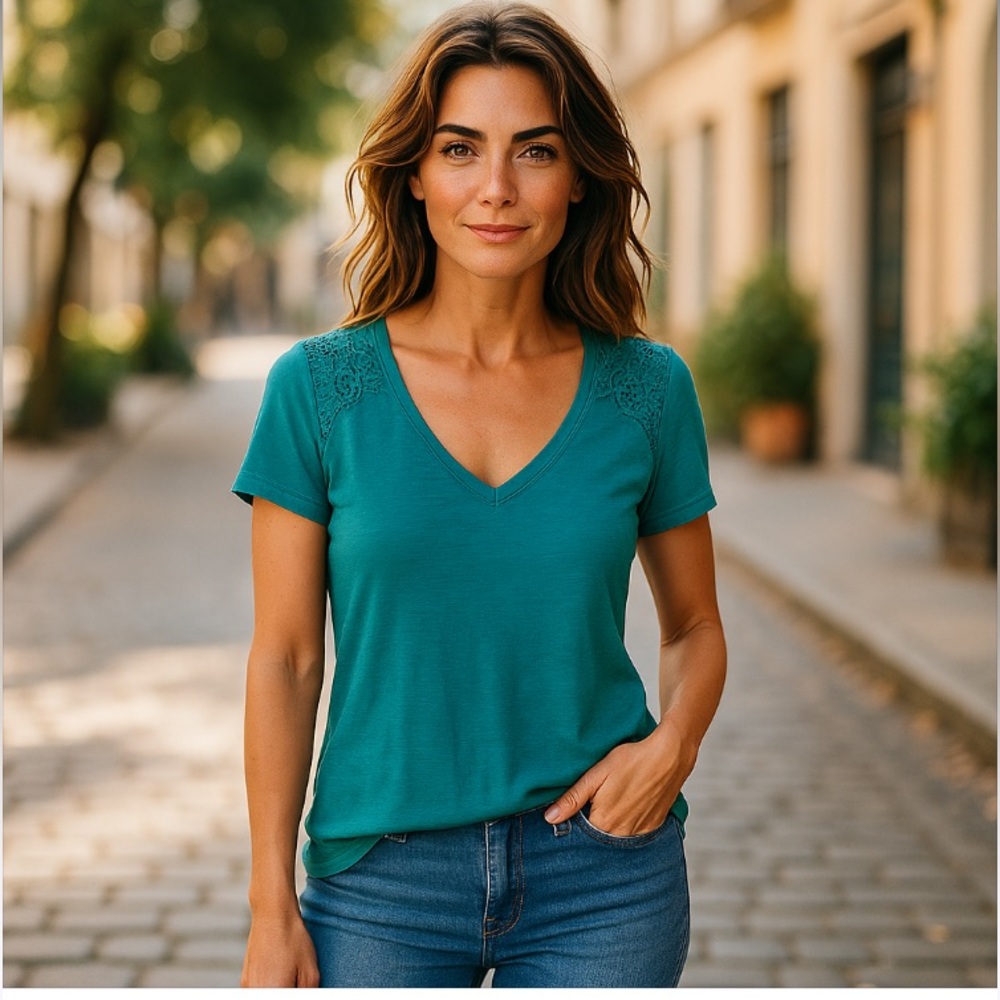 3/$29 LUCKY BRAND Live in Love Short Sleeve Tee Women's Size M